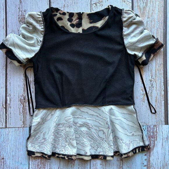 INC International Concepts Short Puff Sleeve Animal Print Top ๐๐ - Picture 6 of 6